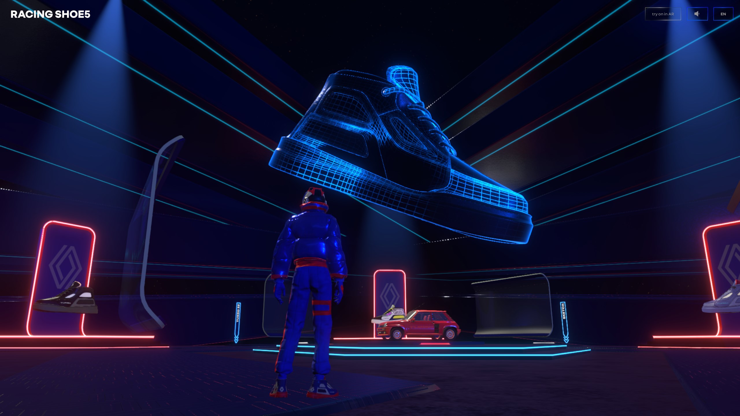 Racing Shoe5 immersive showroom
